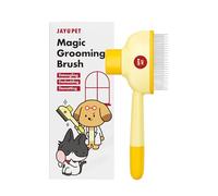 JAYU PET Magic Grooming Brush - Cat Brush for Shedding, Dual-Length Stainless Steel Bristles, One-Click Self-Cleaning, Vertical Deshedding Comb, Professional Pet Grooming Tool