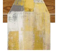 Jayusaror Table Runner Modern Yellow Decorative Spring Table Runner Retro Farmhouse Short Table Decoration Art Painting Table Runner Boho Autumn Decoration Centre Runner 40 x 140 cm for Winter Autumn