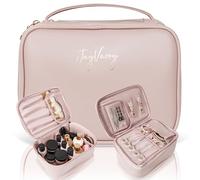 JayVacoy Premium Leather Makeup Bag with Spacious Jewelry Compartment Stylish and Functional Cosmetic Organizer for Travel and Daily Use, Beauty Storage Solution with Zipper Pouch Closure, Luxury