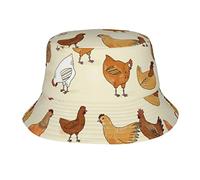 JAYWIS A Brood of Chickens Print Bucket Hat Adult,Unisex Bucket Hat Summer Travel Short Brim for Men Women Teens