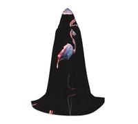 JAYWIS Abstract flamingo -Print Youth Hooded Cape - Printed Adjustable Cloak For Teens, Halloween Adventures, Parties & Festive Appare L