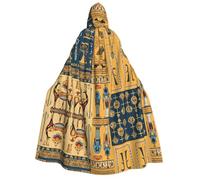 JAYWIS Ancient Egypt Tribe Series -Print Adult Hooded Halloween Cloak - Printed Full-Length Cape For Festivals, Gothic Events & Costume Parties