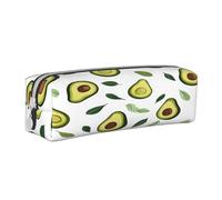 JAYWIS (Avocado) Print Leather Pencil Case with Zipper Handmade Crossgrain,Compact for School,Office & Travel