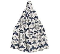JAYWIS Bat pattern -Print Adult Hooded Halloween Cloak - Printed Full-Length Cape For Festivals, Gothic Events & Costume Parties