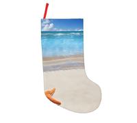 JAYWIS Beach -Print 18 Inch Patchwork Christmas Stockings - Large Holiday Decor With Hanging Loop For Festive Home Gift Giving.