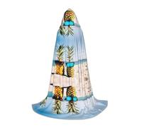 JAYWIS Beach Two Pineapples Sea -Print Youth Hooded Cape - Printed Adjustable Cloak For Teens, Halloween Adventures, Parties & Festive Appare L