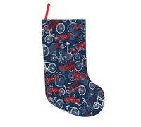 JAYWIS Bikes Bicycle Cycling -Print 18 Inch Patchwork Christmas Stockings - Large Holiday Decor With Hanging Loop For Festive Home Gift Giving.