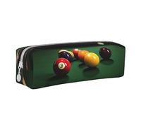 JAYWIS (Billiard) Print Leather Pencil Case with Zipper Handmade Crossgrain,Compact for School,Office & Travel