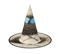 JAYWIS Birds Nest -Print Full Coverage Halloween Hat Adult - Packable Witch Headwear For Renaissance Fairs, Gothic Parties & Festivals