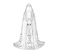 JAYWIS Black and White animal -Print Youth Hooded Cape - Printed Adjustable Cloak For Teens, Halloween Adventures, Parties & Festive Appare L