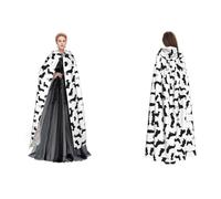 JAYWIS Black Dogs Dachshund Dog -Print Budget Hooded Cloak For Adults - Adjustable Cape Halloween Costumes, Festivals & Gothic Events