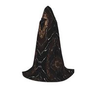 JAYWIS Black rose gold Marble -Print Youth Hooded Cape - Printed Adjustable Cloak For Teens, Halloween Adventures, Parties & Festive Appare L