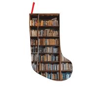 JAYWIS books -Print 18 Inch Patchwork Christmas Stockings - Large Holiday Decor With Hanging Loop For Festive Home Gift Giving.