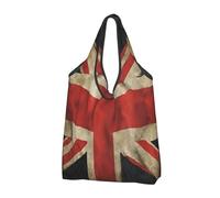 JAYWIS British Flag -Print Shopping Bags Reusable - Compact Eco-Friendly Tote For Groceries & Travel, Long-Lasting, Holds 35lbs.