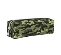 JAYWIS (Camouflage) Print Leather Pencil Case with Zipper Handmade Crossgrain,Compact for School,Office & Travel