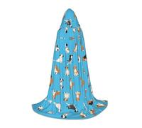 JAYWIS Cartoon Beagle Dog -Print Youth Hooded Cape - Printed Adjustable Cloak For Teens, Halloween Adventures, Parties & Festive Appare L