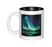 JAYWIS Celestial Night -Print Inner Color Ceramic Mugs, Custom Colored Interior for Home Office Cafe, Dishwasher & Microwave Safe Coffee Cups Black