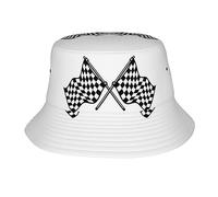JAYWIS Checkered Flags Race Flag Print Bucket Hat Adult,Unisex Bucket Hat Summer Travel Short Brim for Men Women Teens