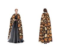 JAYWIS Cheese Sandwiches -Print Budget Hooded Cloak For Adults - Adjustable Cape Halloween Costumes, Festivals & Gothic Events