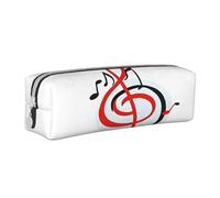 JAYWIS (Colored Music) Print Leather Pencil Case with Zipper Handmade Crossgrain,Compact for School,Office & Travel