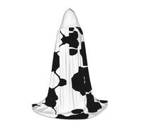JAYWIS cowhide -Print Youth Hooded Cape - Printed Adjustable Cloak For Teens, Halloween Adventures, Parties & Festive Appare L
