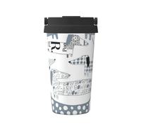 Jaywis Cute Dachshund Dog Print Tlater Travel Mug,500ml Handheld Insulated Coffee Mug,Leakproof Lid Stainless Steel,Insulated Coffee Cup with Leakproof Lids Reusable Coffee Cups Travel Car Coffee Mug