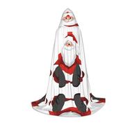 JAYWIS Cute Santa Claus -Print Youth Hooded Cape - Printed Adjustable Cloak For Teens, Halloween Adventures, Parties & Festive Appare S