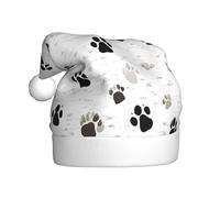 JAYWIS Dog Bones Prints -Print Adult Plush Christmas Hat Santa Style Pom-Pom, Warm Soft Holiday Headwear For Parties Christmas Celebration.