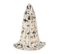 JAYWIS Dog breed -Print Youth Hooded Cape - Printed Adjustable Cloak For Teens, Halloween Adventures, Parties & Festive Appare M