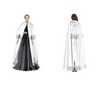 JAYWIS Dragonfly -Print Budget Hooded Cloak For Adults - Adjustable Cape Halloween Costumes, Festivals & Gothic Events