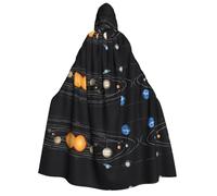 JAYWIS Exploring the Solar System -Print Adult Hooded Halloween Cloak - Printed Full-Length Cape For Festivals, Gothic Events & Costume Parties