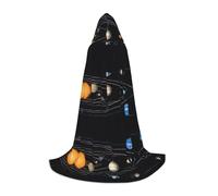 JAYWIS Exploring the Solar System -Print Youth Hooded Cape - Printed Adjustable Cloak For Teens, Halloween Adventures, Parties & Festive Appare S