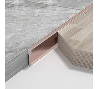 JAYWIS Extra Narrow Transition Strip between Laminate/Tile/Wood, Aluminum Alloy Bridge Covering Bar, Cuttable Gap Filler on Adjoining Floor (Color : Rose Gold)