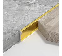 JAYWIS Extra Narrow Transition Strip between Laminate/Tile/Wood, Aluminum Alloy Bridge Covering Bar, Cuttable Gap Filler on Adjoining Floor (Color : Gold)