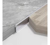 JAYWIS Extra Narrow Transition Strip between Laminate/Tile/Wood, Aluminum Alloy Bridge Covering Bar, Cuttable Gap Filler on Adjoining Floor (Color : Silver)