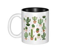JAYWIS Floral Bloom -Print Inner Color Ceramic Mugs, Custom Colored Interior for Home Office Cafe, Dishwasher & Microwave Safe Coffee Cups Black