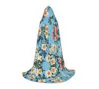 JAYWIS Floral -Print Youth Hooded Cape - Printed Adjustable Cloak For Teens, Halloween Adventures, Parties & Festive Appare L