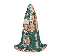 JAYWIS Flower -Print Youth Hooded Cape - Printed Adjustable Cloak For Teens, Halloween Adventures, Parties & Festive Appare L