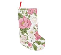 JAYWIS Flowers -Print 18 Inch Patchwork Christmas Stockings - Large Holiday Decor With Hanging Loop For Festive Home Gift Giving.