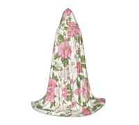 JAYWIS Flowers -Print Youth Hooded Cape - Printed Adjustable Cloak For Teens, Halloween Adventures, Parties & Festive Appare L