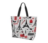 JAYWIS French Fashion Model Ferrets -Print Spacious Women's Shoulder Bag - Lightweight Water-Repellent Tote For Shopping & Commute, Roomy Main Compartment, Carry As Purse