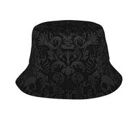 JAYWIS Gothic Wallpaper Skull Print Bucket Hat Adult,Unisex Bucket Hat Summer Travel Short Brim for Men Women Teens