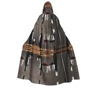 JAYWIS Grape Wine -Print Adult Hooded Halloween Cloak - Printed Full-Length Cape For Festivals, Gothic Events & Costume Parties