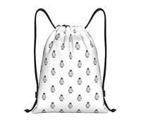 JAYWIS Grey Penguin Print Drawstring Bags,Swim Pe Bag Waterproof Drawstring Sport Bag, Gym Bags For Sports School Beach Holidays Swimming Trave