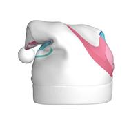 JAYWIS Hello Glasses Flamingo -Print Adult Plush Christmas Hat Santa Style Pom-Pom, Warm Soft Holiday Headwear For Parties Christmas Celebration.