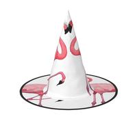 JAYWIS Ink Flamingos -Print Full Coverage Halloween Hat Adult - Packable Witch Headwear For Renaissance Fairs, Gothic Parties & Festivals