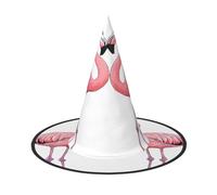 JAYWIS Ink Flamingos -Print Full Coverage Halloween Hat Adult - Packable Witch Headwear For Renaissance Fairs, Gothic Parties & Festivals