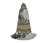 JAYWIS Jet fighter -Print Youth Hooded Cape - Printed Adjustable Cloak For Teens, Halloween Adventures, Parties & Festive Appare L