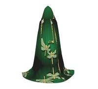 JAYWIS jewel dragonfly -Print Youth Hooded Cape - Printed Adjustable Cloak For Teens, Halloween Adventures, Parties & Festive Appare L