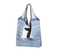 JAYWIS Killer Whale -Print Shopping Bags Reusable - Compact Eco-Friendly Tote For Groceries & Travel, Long-Lasting, Holds 35lbs.